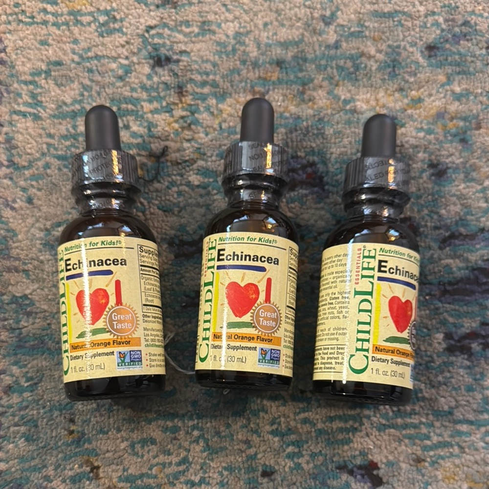 New Childlife kids Echinacea Natural Orange Flavor Supplement lot of 3 child lif